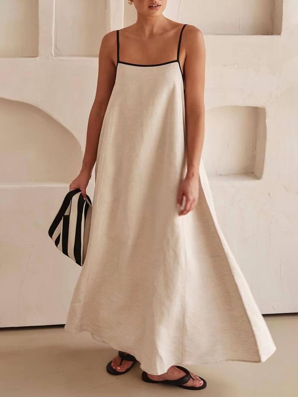 A-line Summer Vibe Contrasting Suspender Dress - Chic & Versatile Holiday Fashion