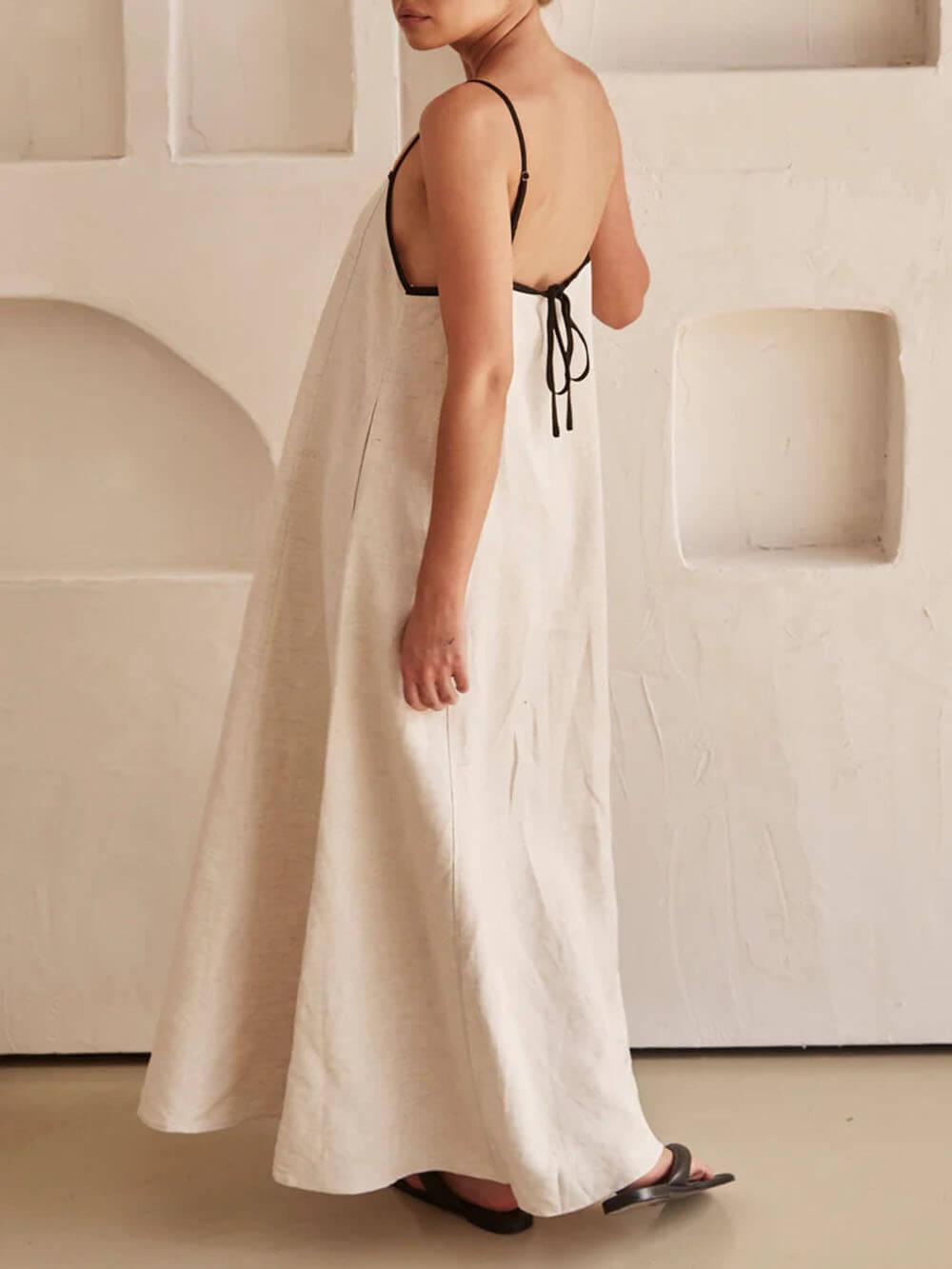 A-line Summer Vibe Contrasting Suspender Dress - Chic & Versatile Holiday Fashion