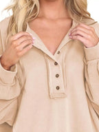 Half Snap Long Sleeve Sweatshirt