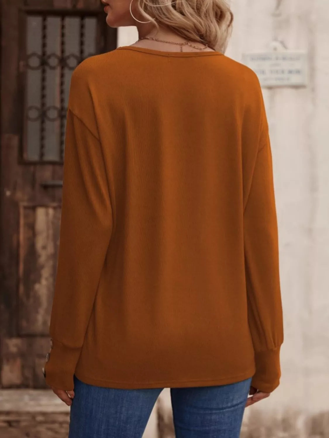 V-Neck Long Sleeve T-Shirt