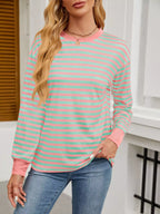 Striped Long Sleeve Casual T-Shirt