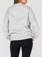 Blue Zone Planet |  Mock Neck Drop Shoulder Long Sleeve Sweatshirt