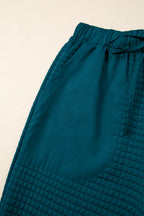 Skobeloff Waffled Textured Raw Edge Patchwork 2pcs Loose Pant Set