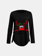 Blue Zone Planet |  Full Size Reindeer Round Neck Long Sleeve T-Shirt