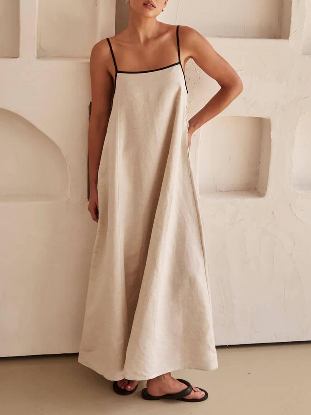 A-line Summer Vibe Contrasting Suspender Dress - Chic & Versatile Holiday Fashion