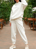 Men's Casual Solid Color Hooded Sweatshirt Two-Piece Suit