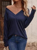 V-Neck Long Sleeve T-Shirt