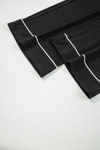 Black Contrast Trim Hooded Lounge Cardigan and Pants Set