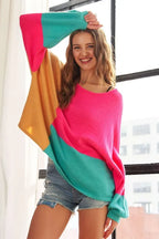 ADORA Loose Fit Colorblock Sweater