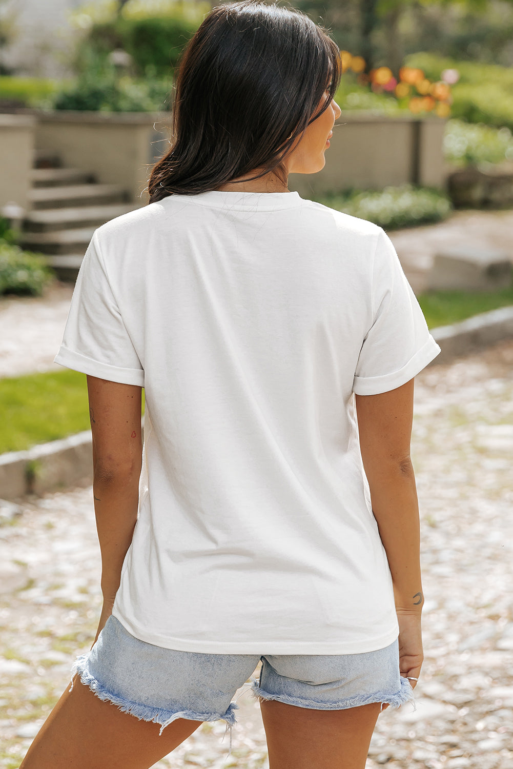 He Is Risen Floral Print Round Neck T Shirt