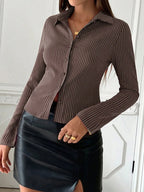 Kim's Striped Button Up Long Sleeve Shirt