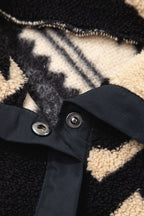 Black Western Aztec Half Zip Plush Sweatshirt