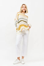 And The Why Abstract Striped Light Weight Loose Sweater