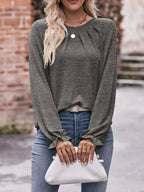 Ruffle Cuff Long Sleeve T-Shirt
