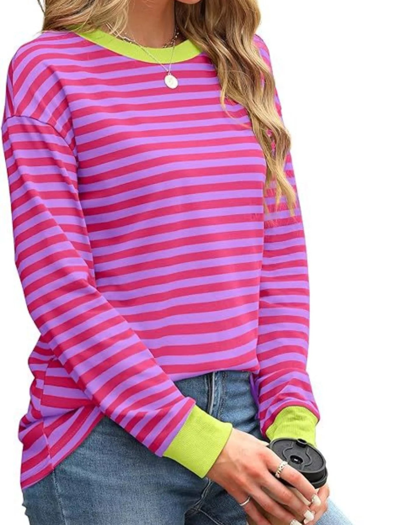 Striped Long Sleeve Casual T-Shirt