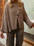 Asymmetrical Button Detail Sweater