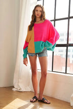 ADORA Loose Fit Colorblock Sweater