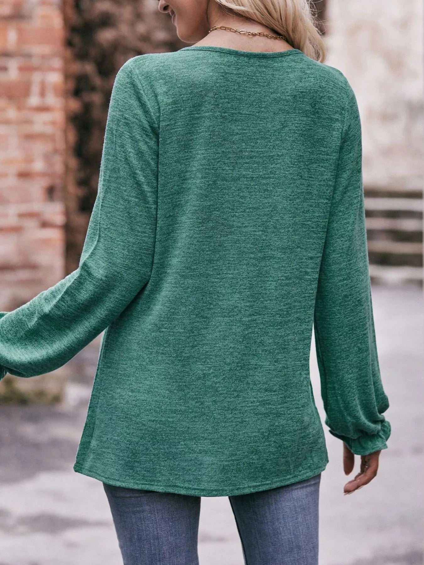 Ruffle Cuff Long Sleeve T-Shirt