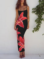 Abstract Unforgettable Floral Print Maxi Dress for Women - Comfortable & Stylish