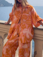 Unique Ethnic Print Loose Tops for Holiday - Vibrant Casual Vacation Style