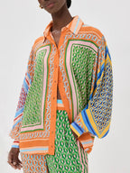 Lavechic Women's Colorful Unique Print Elastic Waist Pocketed Loose Bloomer Pants - Comfortable & Stylish Vacation Wear