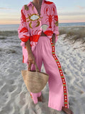 Unique Chic Undersea World Print Two-Piece Set for Women - Comfortable & Stylish Casual Outfit