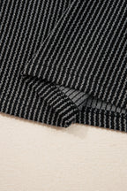 Carbon Grey Twisted Rib Texture Leopard Patchwork Detail 2pcs Pant Set