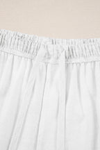 Light Grey Abstract Print Loose Drop Sleeve Hoodie Elastic Waistband 2pcs Pant Set