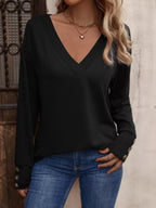 V-Neck Long Sleeve T-Shirt