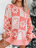 andycane Snowflake Checker Drop Shoulder Sweater