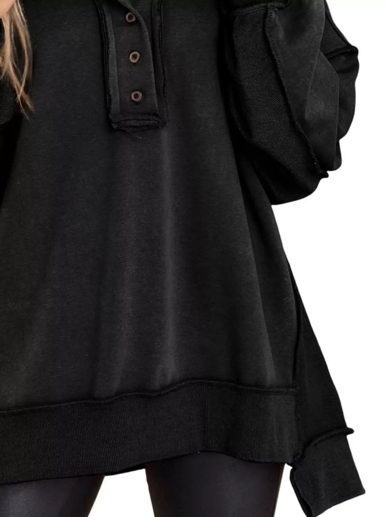 Half Snap Long Sleeve Sweatshirt