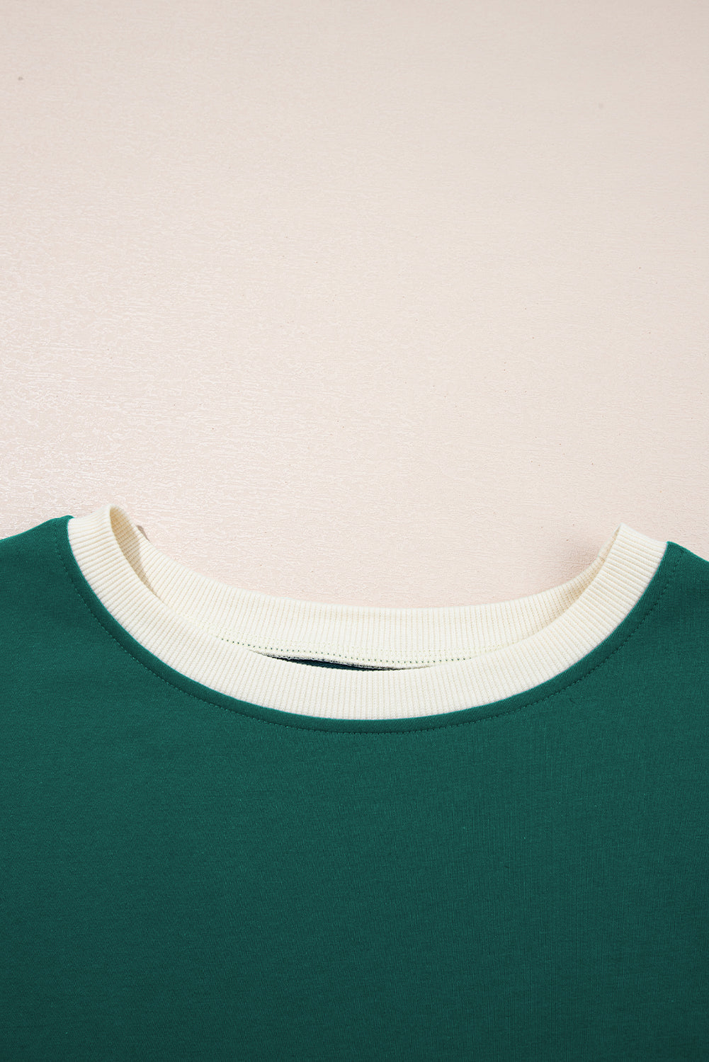 Evergreen Colorblock Edge Drop Shoulder T Shirt and Skort 2Pcs Set