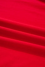 Fiery Red Varsity Striped Sleeve Drop Shoulder Sweatshirt and Short Set