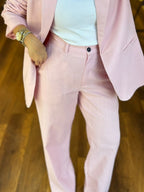 Chic Pink Elegant & Modern Two-Piece Suit for Women - Versatile Office to Weekend Wear
