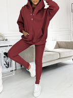 Comfortable & Stylish Grey Three-Piece Sweatshirt Set for Women - Includes Vest, Top, and Pants