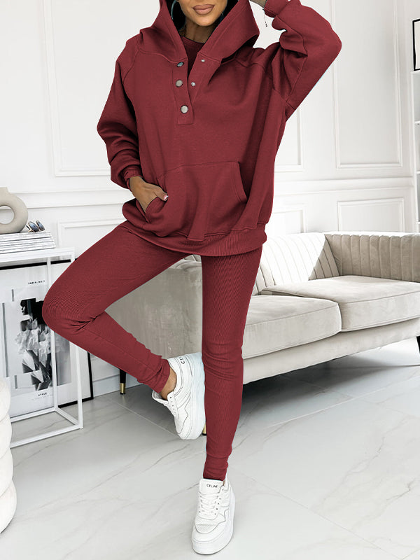 Comfortable & Stylish Grey Three-Piece Sweatshirt Set for Women - Includes Vest, Top, and Pants