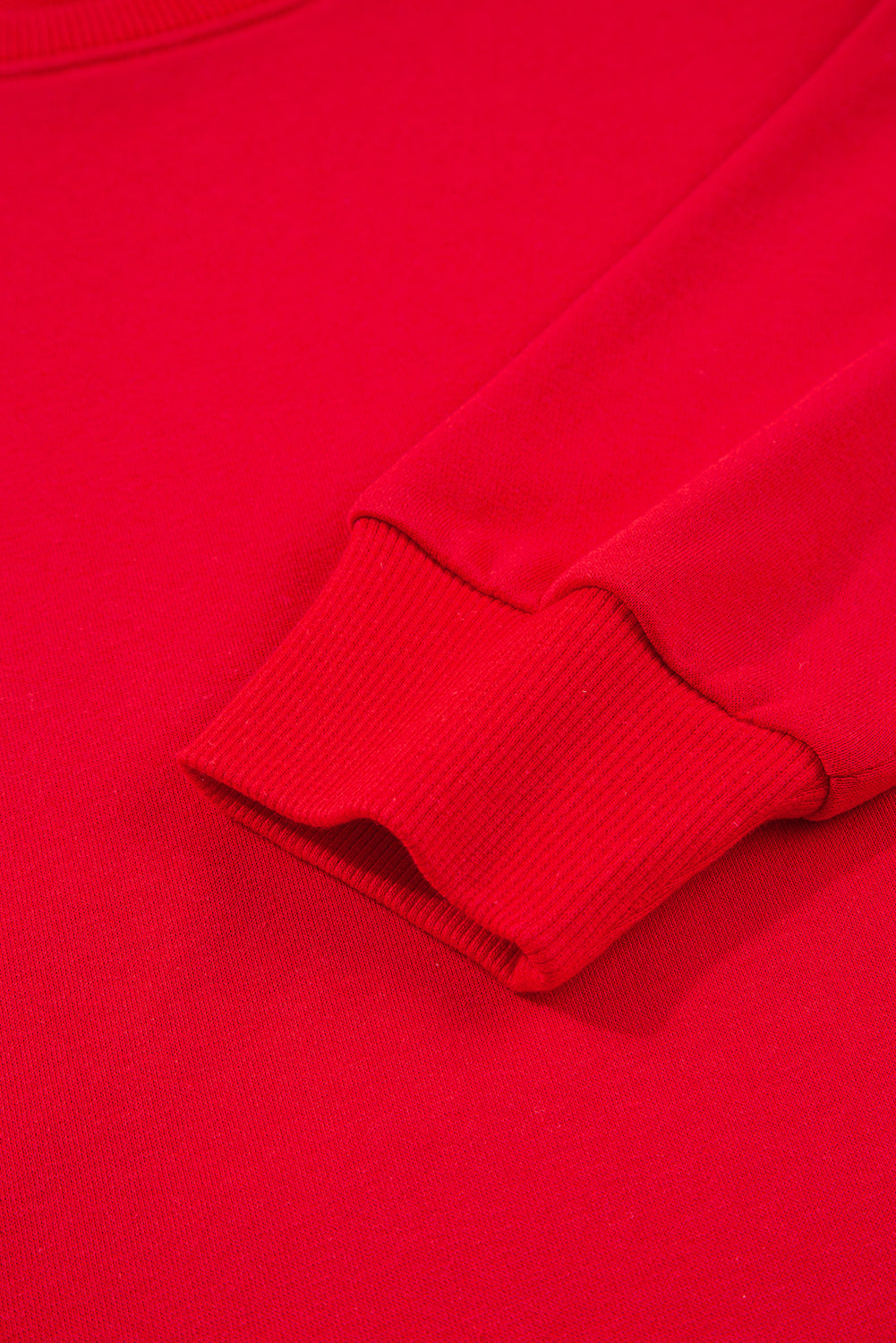 Fiery Red Varsity Striped Sleeve Drop Shoulder Sweatshirt and Short Set