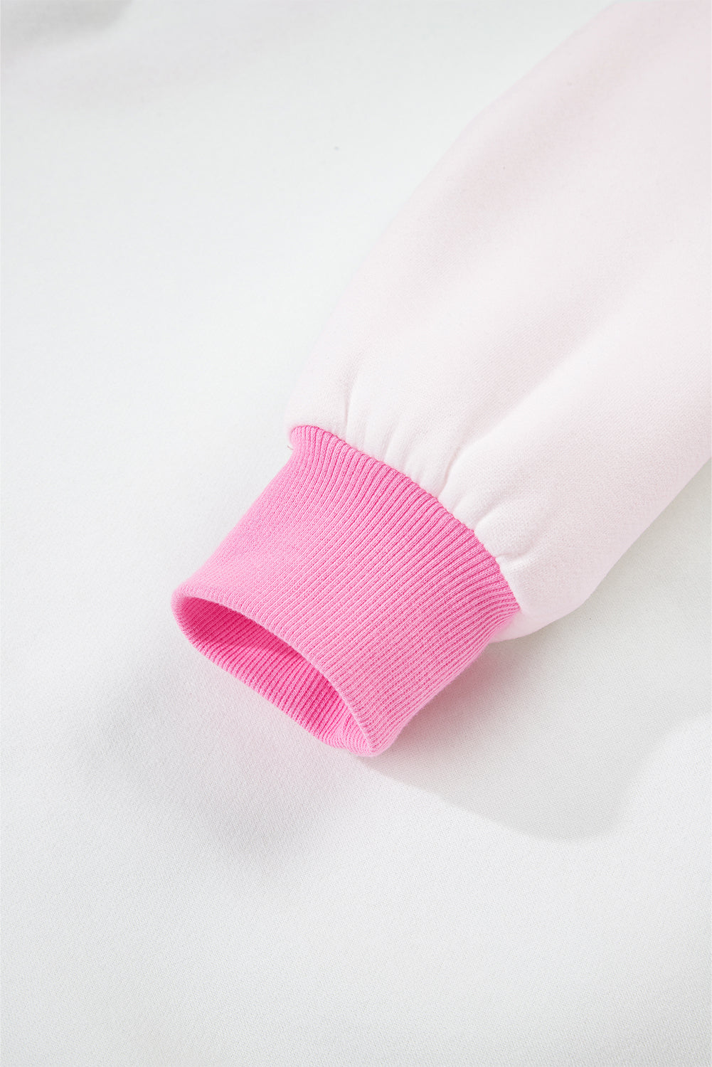 Strawberry Pink Color Block Pullover and Lace-up Elastic Waist Shorts Set