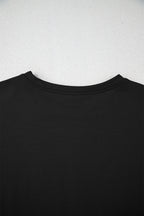 Black 2pcs Cropped Tee and Ruffle High Waist Skort Set