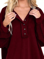 Half Snap Long Sleeve Sweatshirt