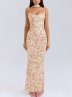 Cabernet Strapless Corset Top with Detachable Neck Scarf - Romantic Evening Wear