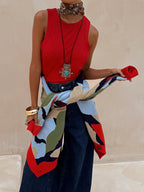 Abstract Geometric Pattern V-Neck Long Sleeve Knit Cardigan Jacket