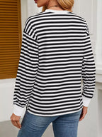Striped Long Sleeve Casual T-Shirt