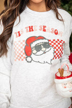 Cozy Multicolor Christmas Claus Graphic Top & Plaid Pants Lounge Set for Women