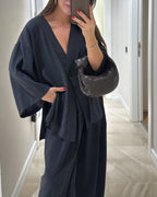 Women's Casual V-Neck Top and Matching Pants Two-Piece Set for Daily, Holiday, and Going Out