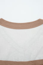 White Floral Printed Contrast Patchwork Long Sleeve Top