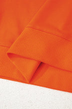 Orange Varsity Striped Detail Drop Shoulder Oversized Sweatshirt