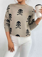 Patterned Drop Shoulder Sweater