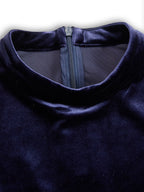 Luxurious   Velvet Long-Sleeve Midi Dress