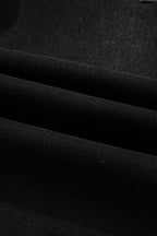 Black Raw Hem Straight Leg Loose High Waist Jeans